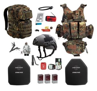 Kit d'urgence guerre 72h sac d'évacuation Flecktarn PC classe 4